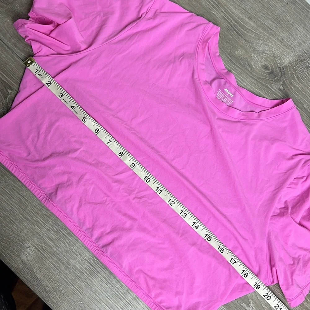 Skims Fits Everybody Super Cropped Tee Pink 4X - Picture 4 of 7
